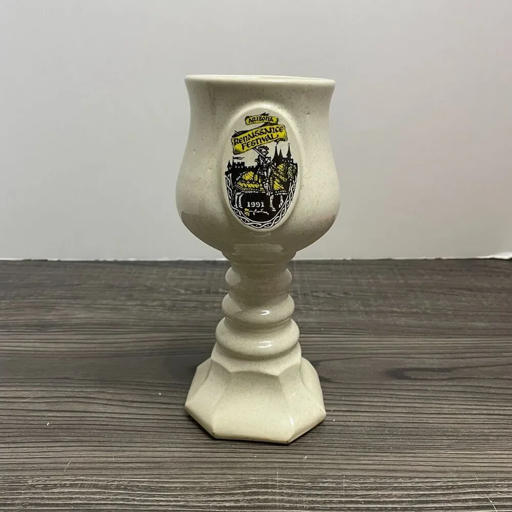 Vintage Renaissance Festival Goblet Mug Jousting Knight 1991